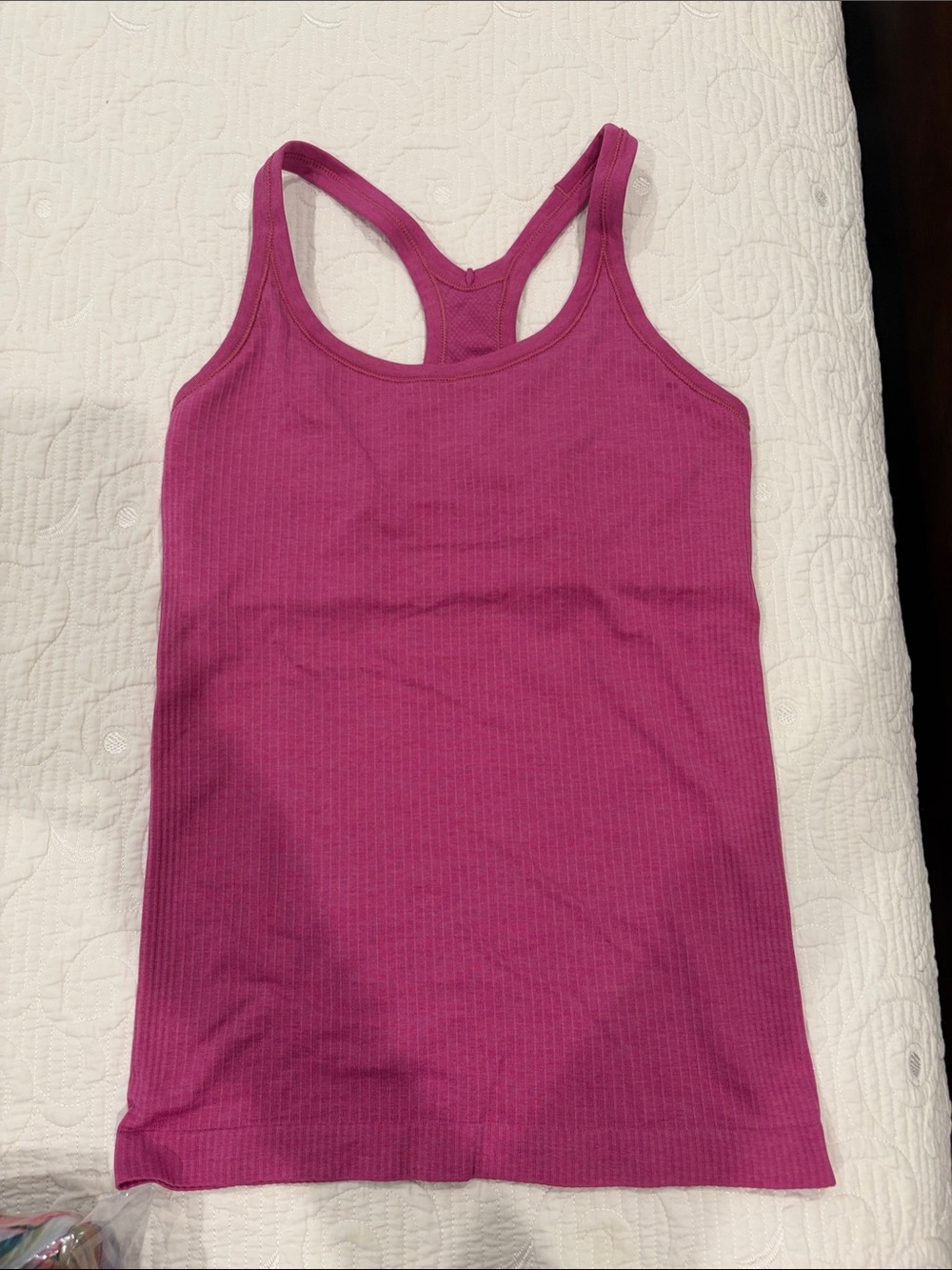 lululemon athletica ebb to street Pink Ribbed Tank Top